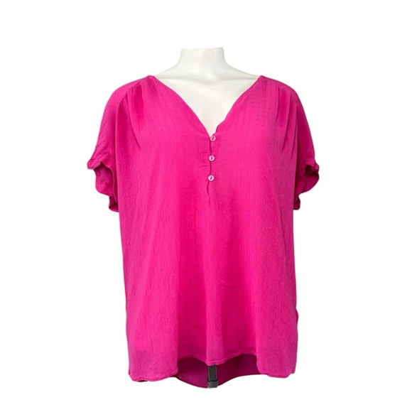 NAF NAF Paris Bright Pink Blouse Top Women’s Medium FR 40 - Picture 1 of 11